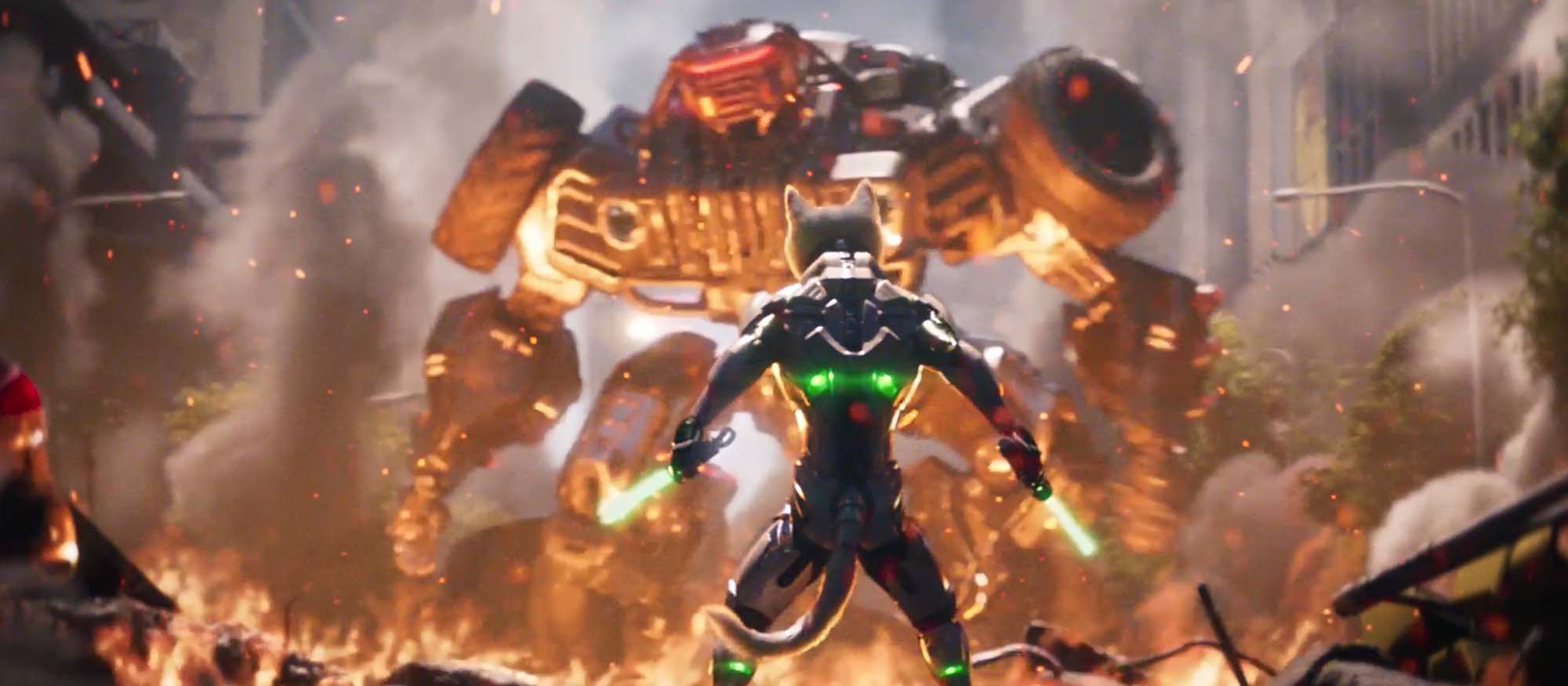 peluche chat feu vert