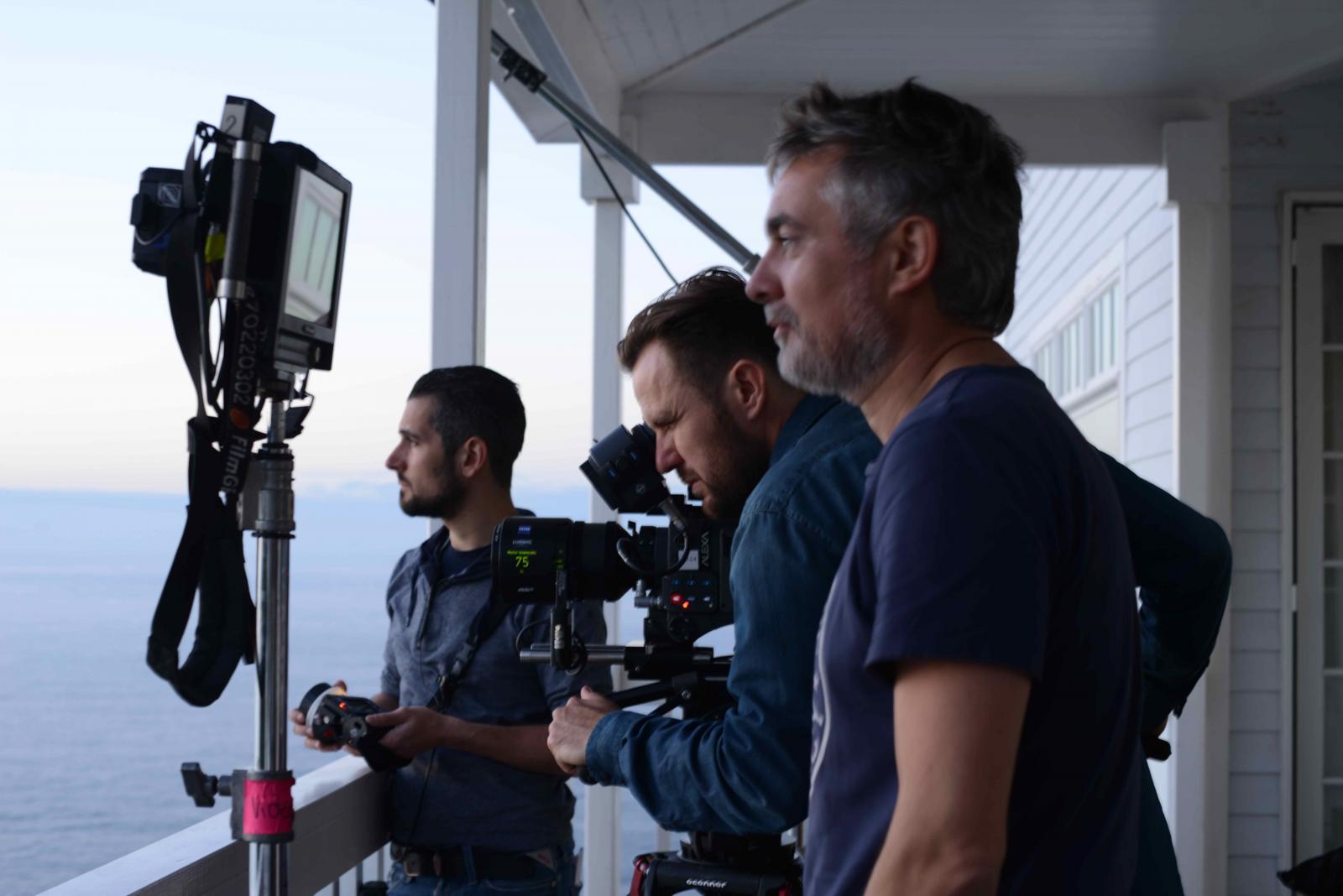 Director Thierry Poiraud and Matias Boucard on the set
