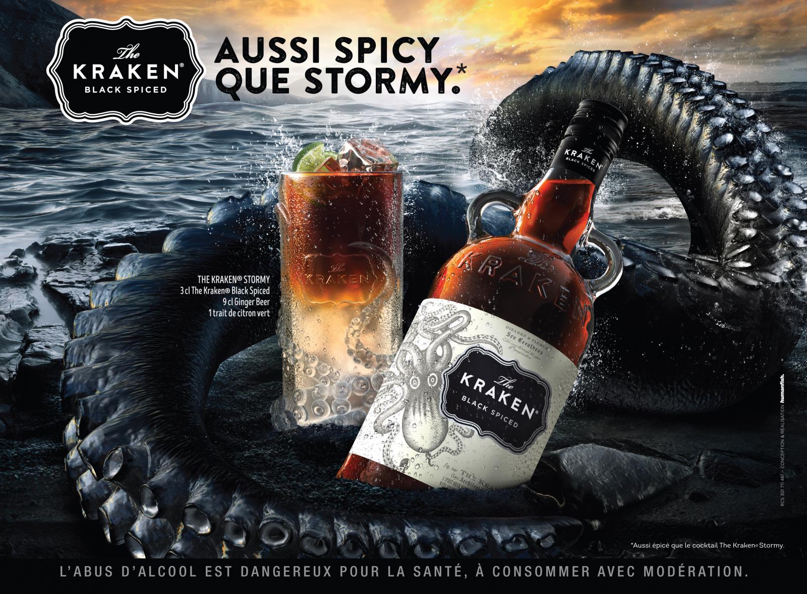 Le rhum The Kraken rafraîchit la ville avec HUMANFISH ! - Packshotmag